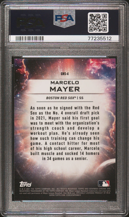 Graded 2021 Topps Bowman Draft Marcelo Mayer #GNS4 Genesis Rookie RC Baseball Card PSA 10 Gem Mint