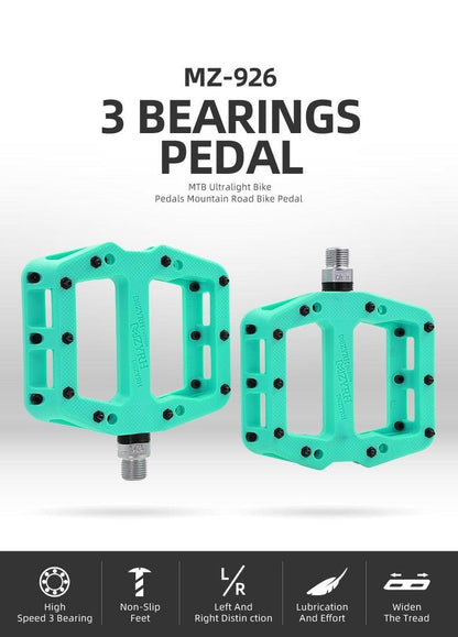 Ultralight Seal Bearings Bicycle Bike Pedals Cycling Nylon Road Pedals Flat Platform Bicycle Parts Accessories Mountain Bike Pedals Ultra Strong Machined Bicycle Flat Alloy Pedals Non-Slip