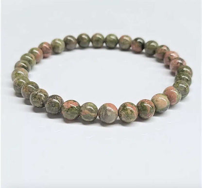 Unakite Round Bead Bracelet - Balance, Healing & Presence