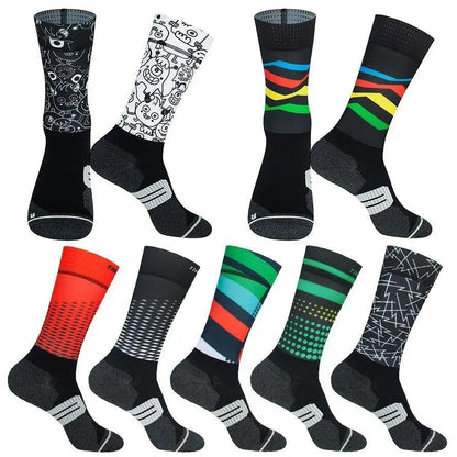 Unisex Anti Slip Socks Professional Bike Street Sports Socks Cycling Socks For Men And Women  Breathable Socks 37-44