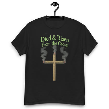 Died & Risen Tee – Cross Joint Graphic Shirt for 420 Vibes