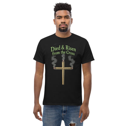 Died & Risen Tee – Cross Joint Graphic Shirt for 420 Vibes