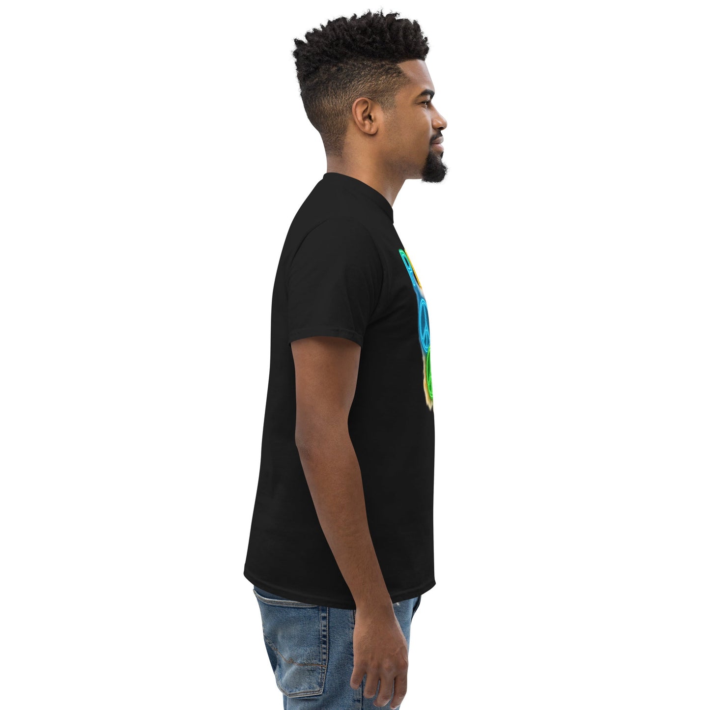 Neon Peace Sign Tee – Rainbow Glow Streetwear