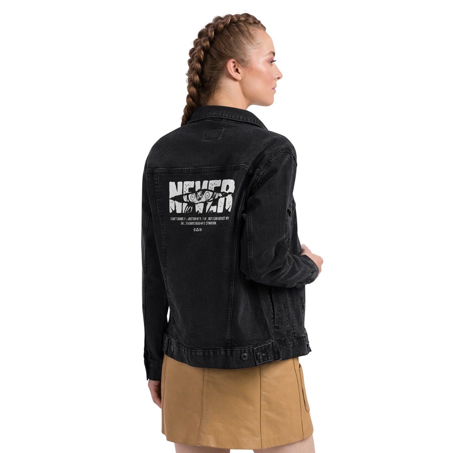 Never Give Up Denim Jacket