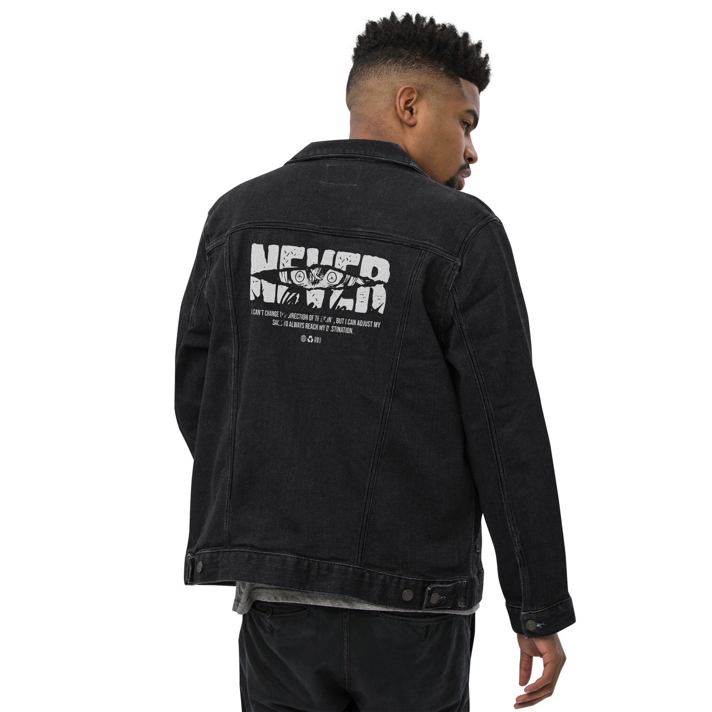 Never Give Up Denim Jacket