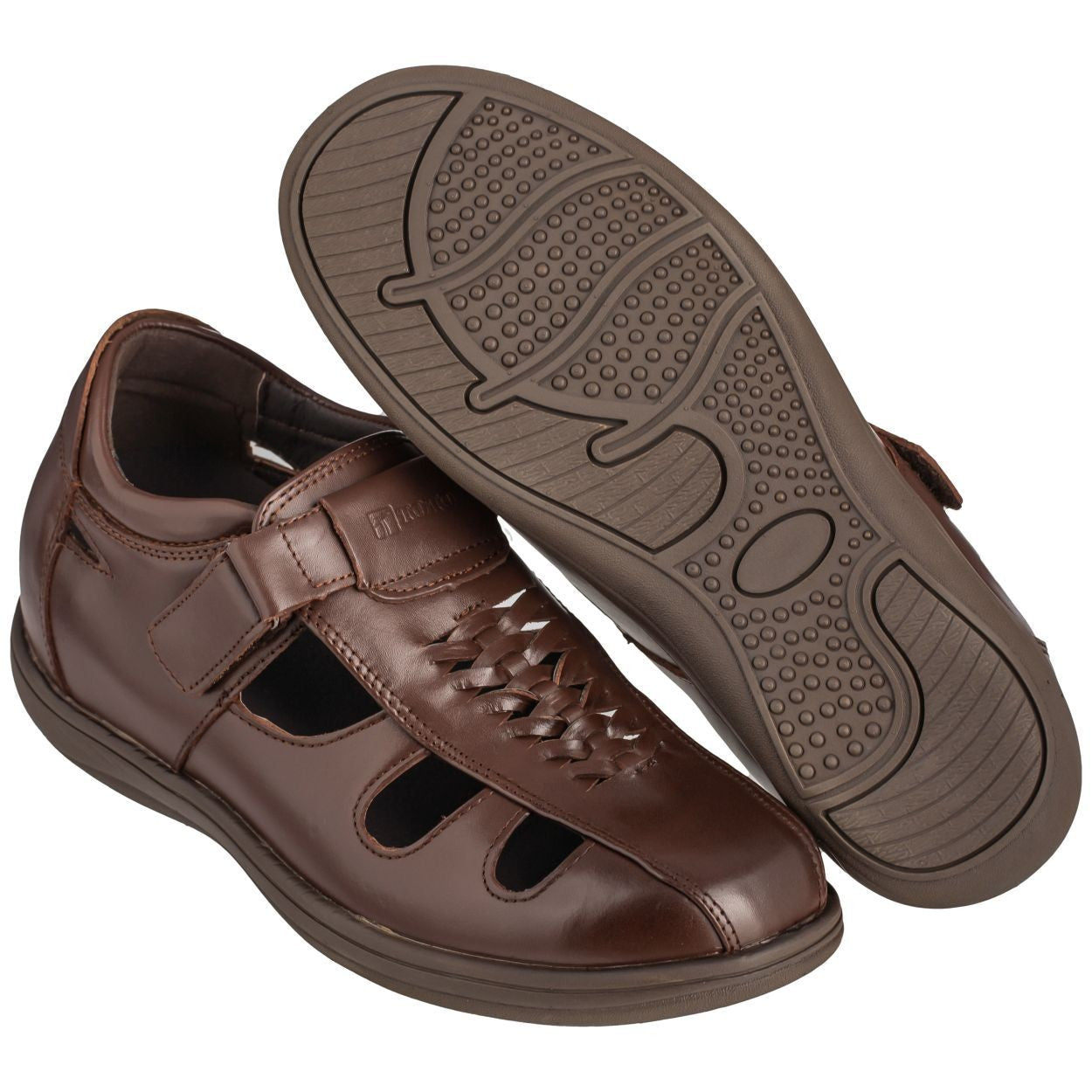 TOTO - G13072 - 3.2 Inches Taller (Cordovan Dark Brown) Braided Sandals - Super Lightweight - Triathlete Store
