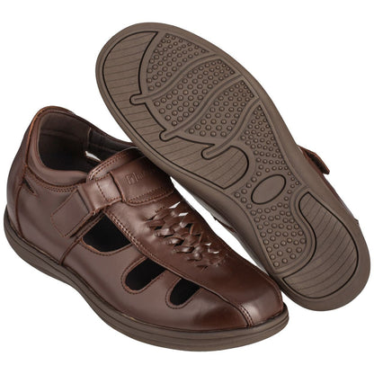 TOTO - G13072 - 3.2 Inches Taller (Cordovan Dark Brown) Braided Sandals - Super Lightweight - Triathlete Store