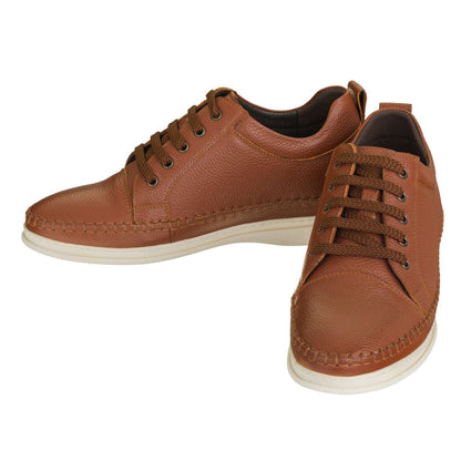 CALTO Casual 3 Inch Leather Elevator Sneakers - Brown - S4313 - Triathlete Store