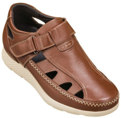 CALTO - K2133 - 2.8 Inches Taller (Brown) - Fisherman Sandal Lightweight - Triathlete Store
