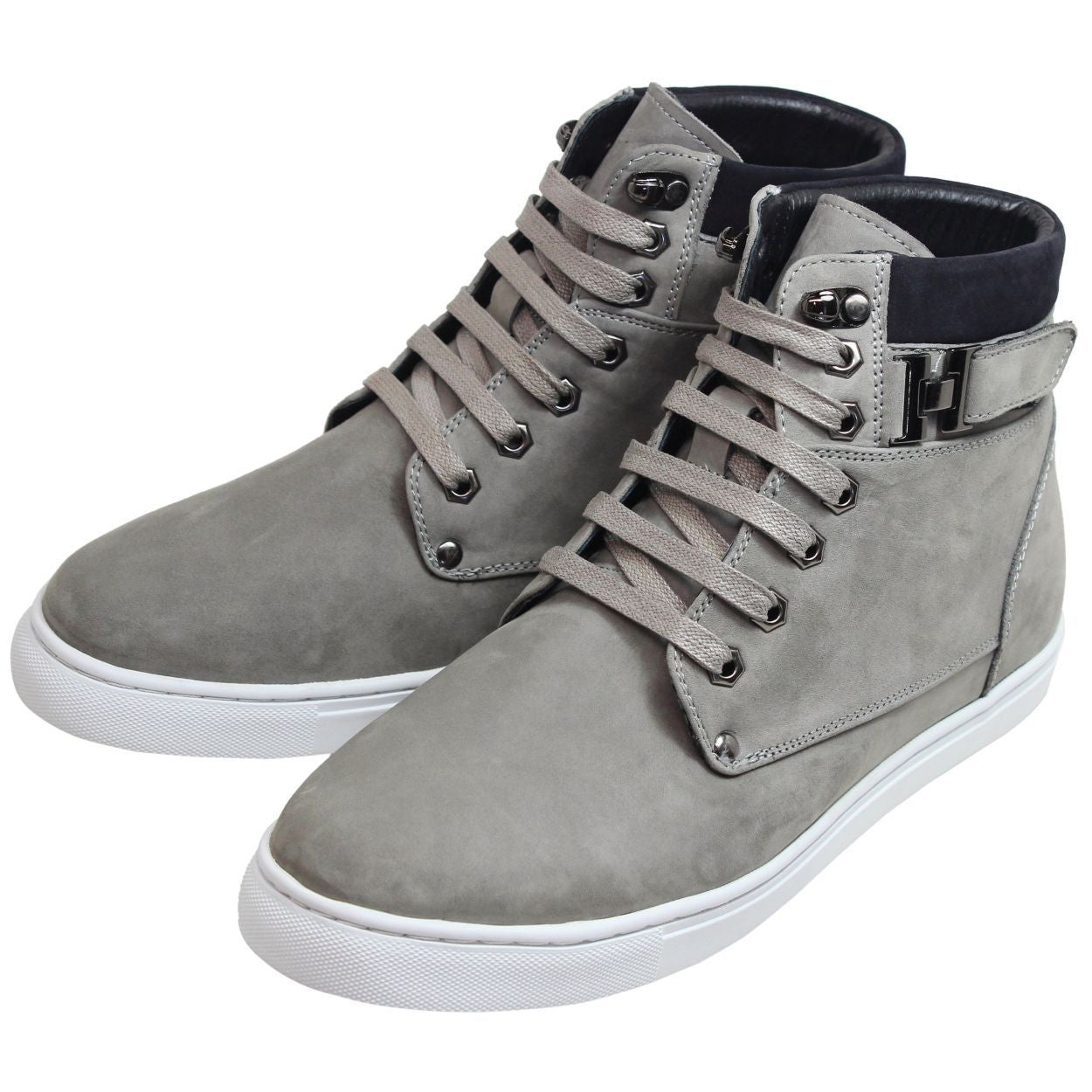 CALTO - T53120 - 2.6 Inches Taller (Nubuck Grey) - High top sneak-boot - Triathlete Store
