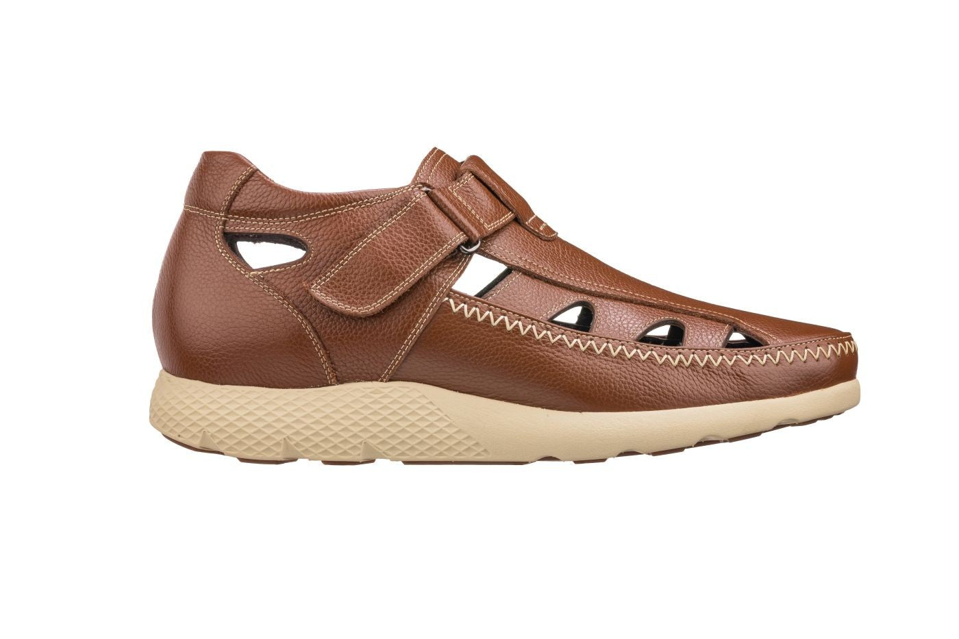 CALTO - K2133 - 2.8 Inches Taller (Brown) - Fisherman Sandal Lightweight - Triathlete Store