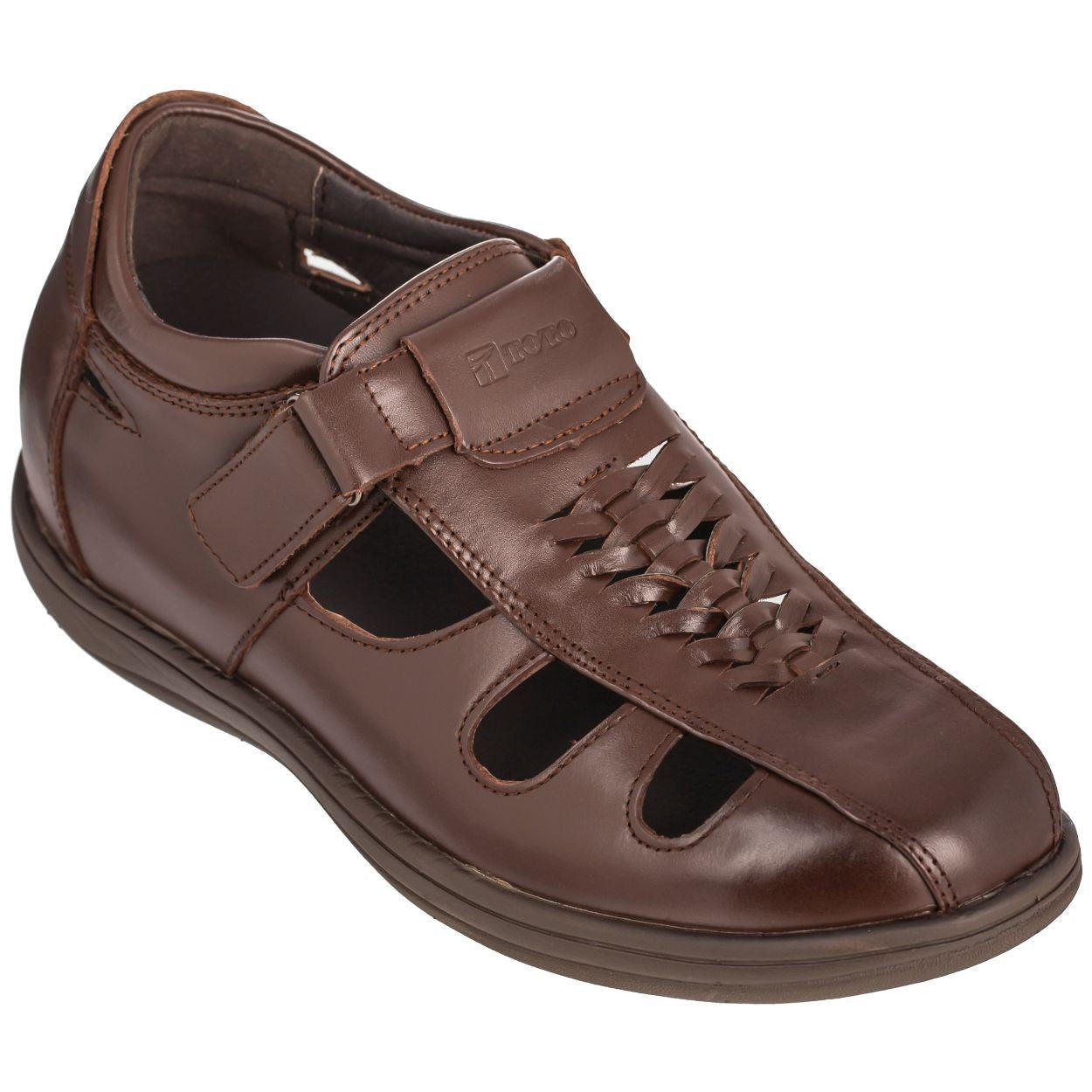 TOTO - G13072 - 3.2 Inches Taller (Cordovan Dark Brown) Braided Sandals - Super Lightweight - Triathlete Store
