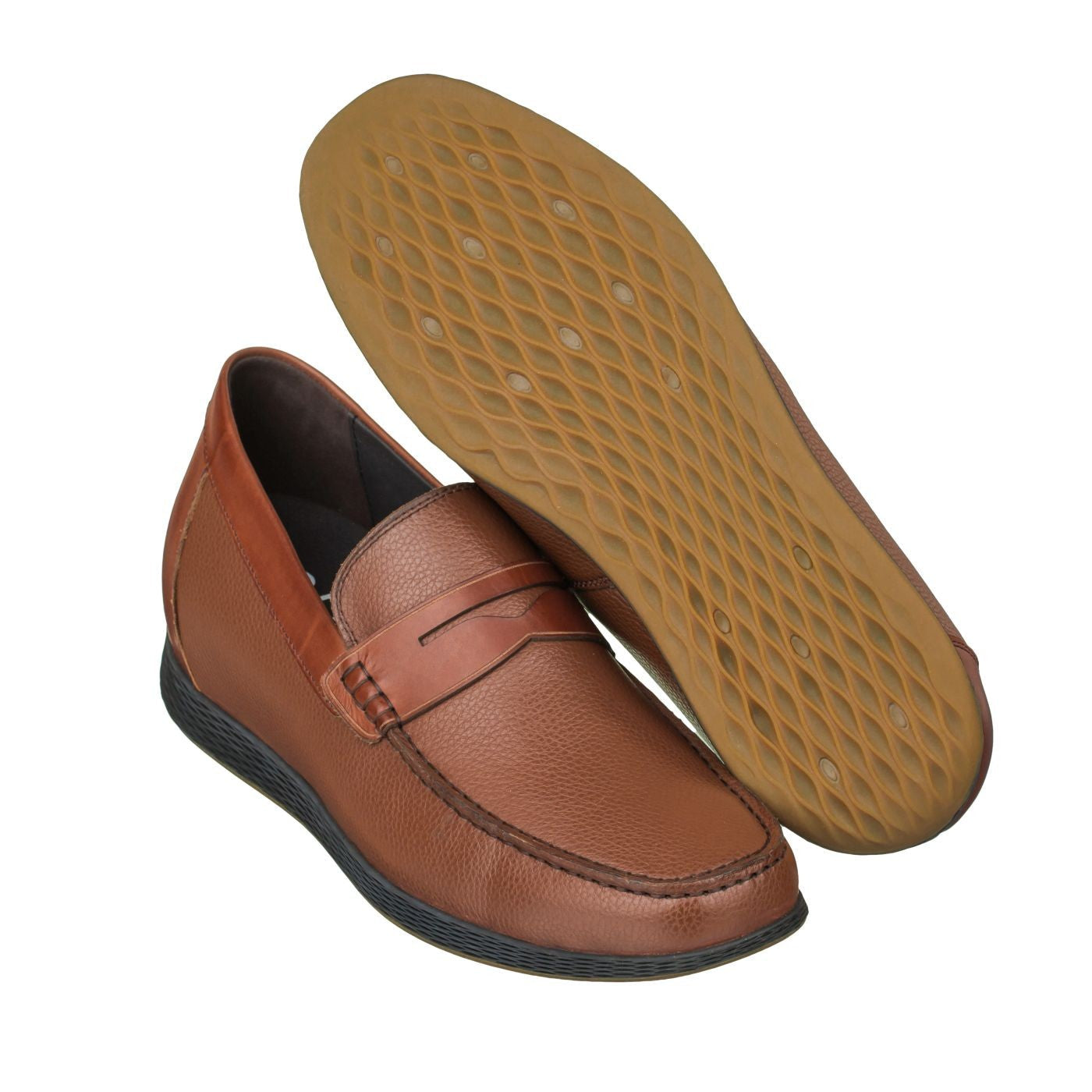 CALTO Lightweight Brown Penny Loafers - 2.4 Inches - S1092 - Triathlete Store