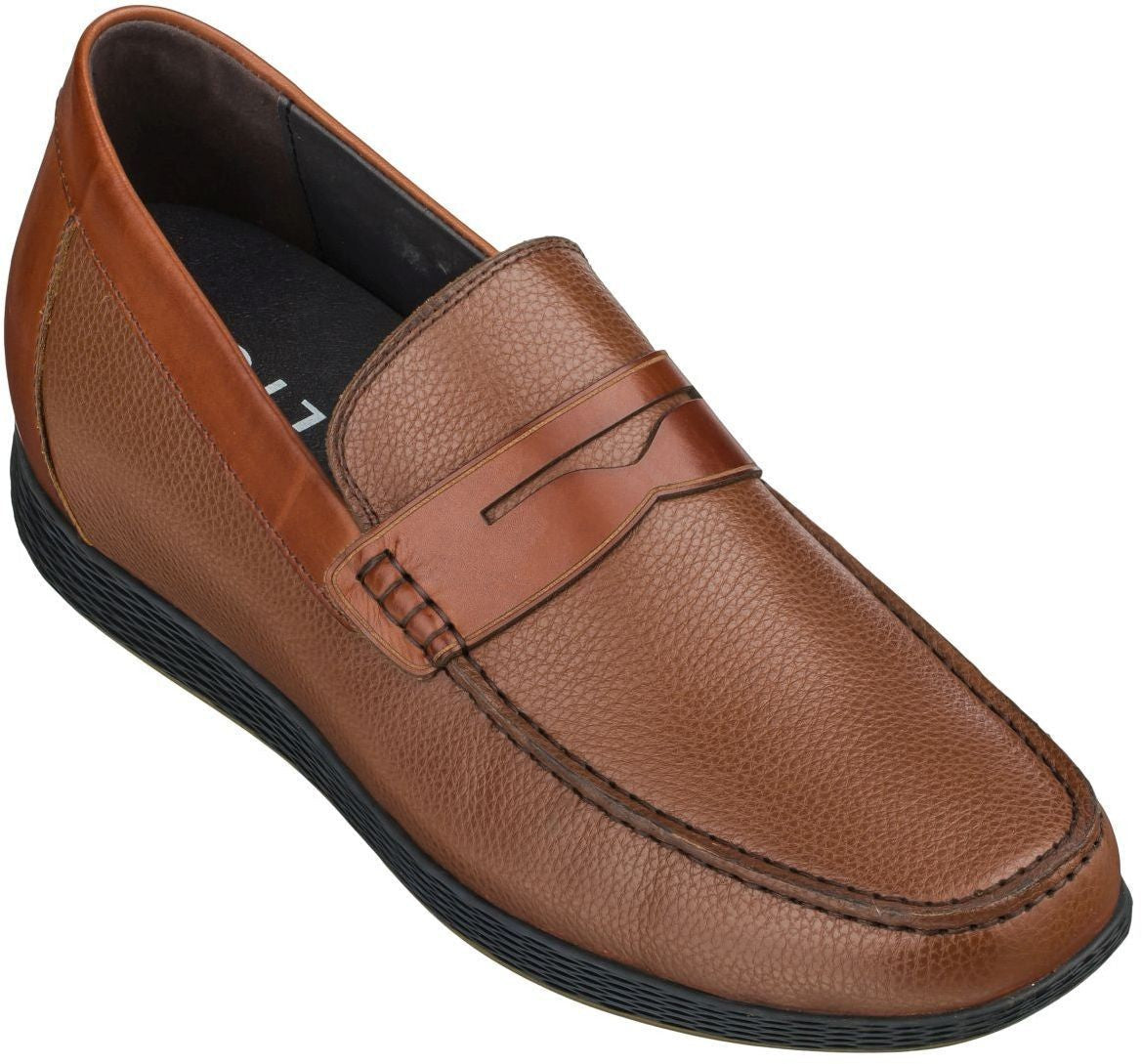 CALTO Lightweight Brown Penny Loafers - 2.4 Inches - S1092 - Triathlete Store
