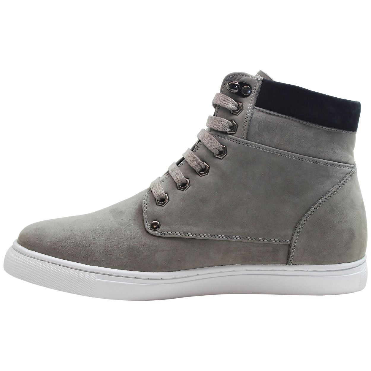 CALTO - T53120 - 2.6 Inches Taller (Nubuck Grey) - High top sneak-boot - Triathlete Store