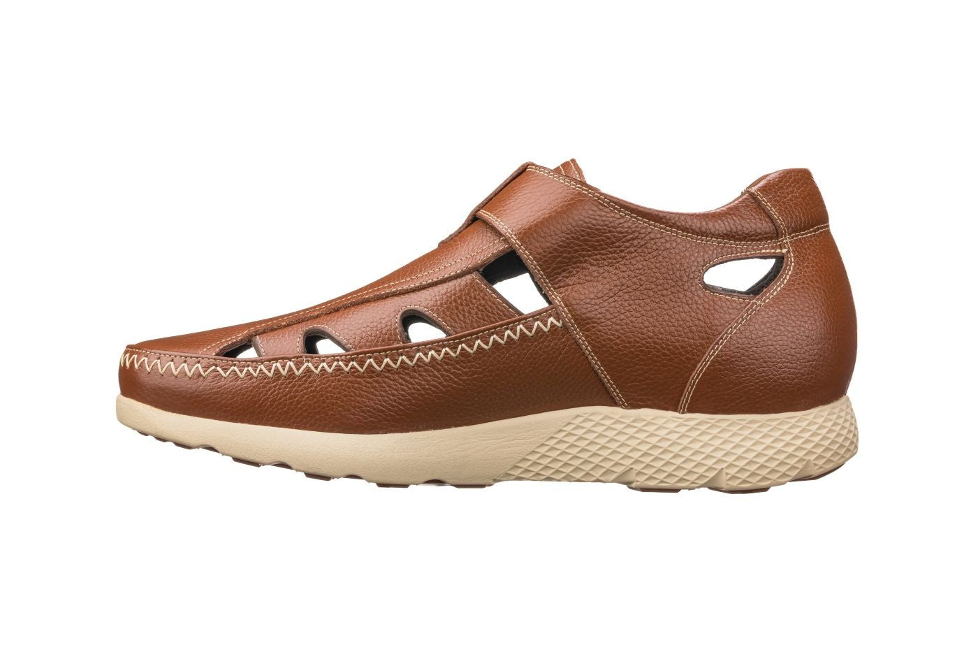 CALTO - K2133 - 2.8 Inches Taller (Brown) - Fisherman Sandal Lightweight - Triathlete Store