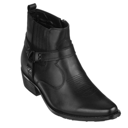 CALTO - T8112 - 3.3 Inches Taller (Black) - Zipper Boots - Triathlete Store