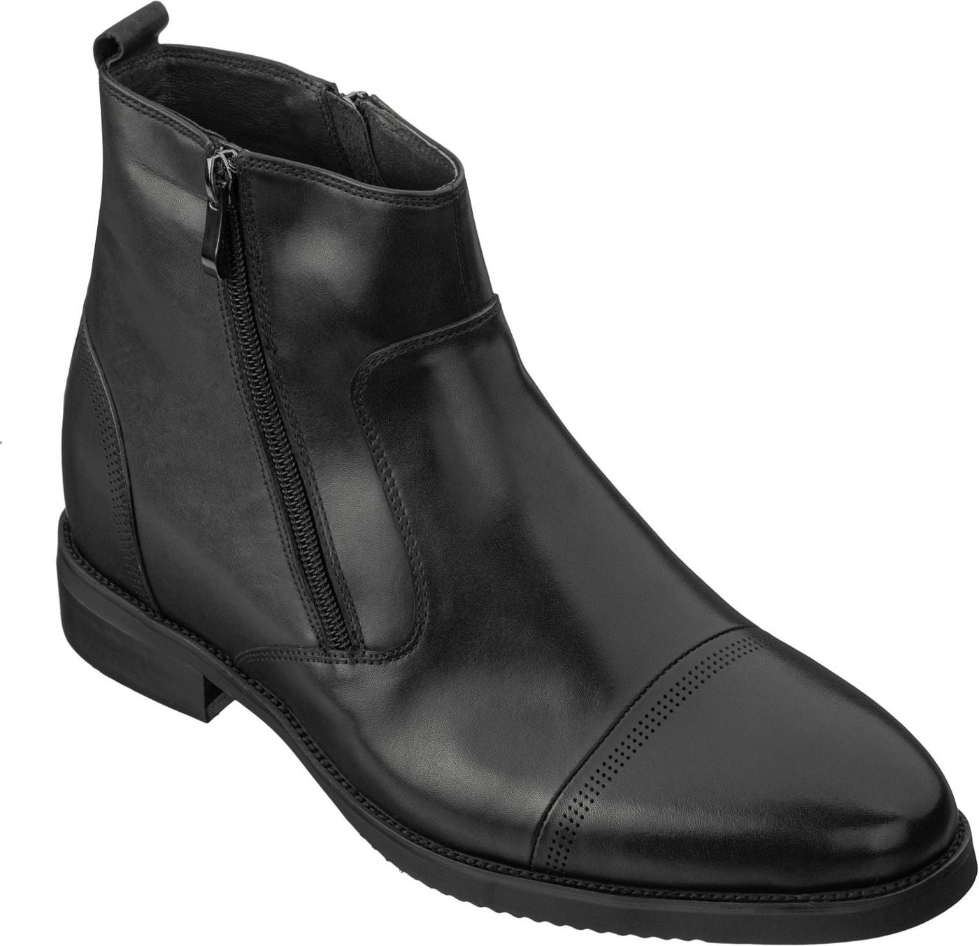 CALTO - S28001 - 3.2 Inches Taller (Black) - Lightweight - Zipper Boots - Triathlete Store