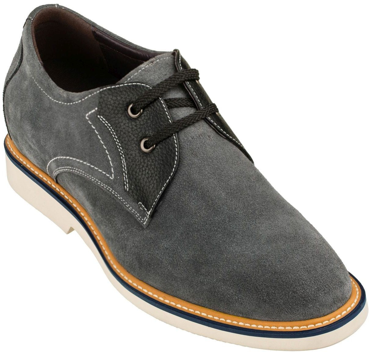 CALTO Business Casual Grey Leather Shoes 2.8 Inch  - Y42023 - Triathlete Store
