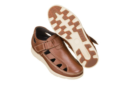 CALTO - K2133 - 2.8 Inches Taller (Brown) - Fisherman Sandal Lightweight - Triathlete Store
