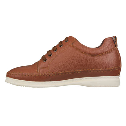 CALTO Casual 3 Inch Leather Elevator Sneakers - Brown - S4313 - Triathlete Store