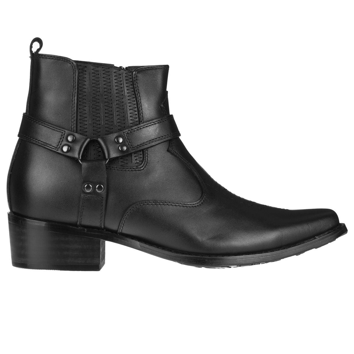 CALTO - T8112 - 3.3 Inches Taller (Black) - Zipper Boots - Triathlete Store