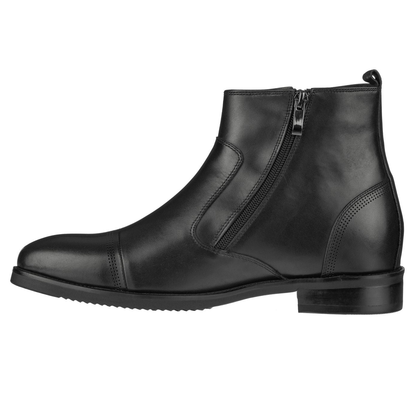 CALTO - S28001 - 3.2 Inches Taller (Black) - Lightweight - Zipper Boots - Triathlete Store