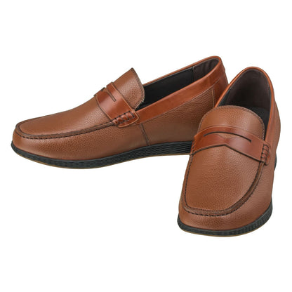 CALTO Lightweight Brown Penny Loafers - 2.4 Inches - S1092 - Triathlete Store