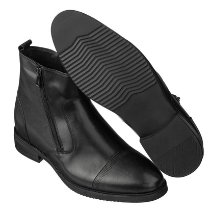 CALTO - S28001 - 3.2 Inches Taller (Black) - Lightweight - Zipper Boots - Triathlete Store