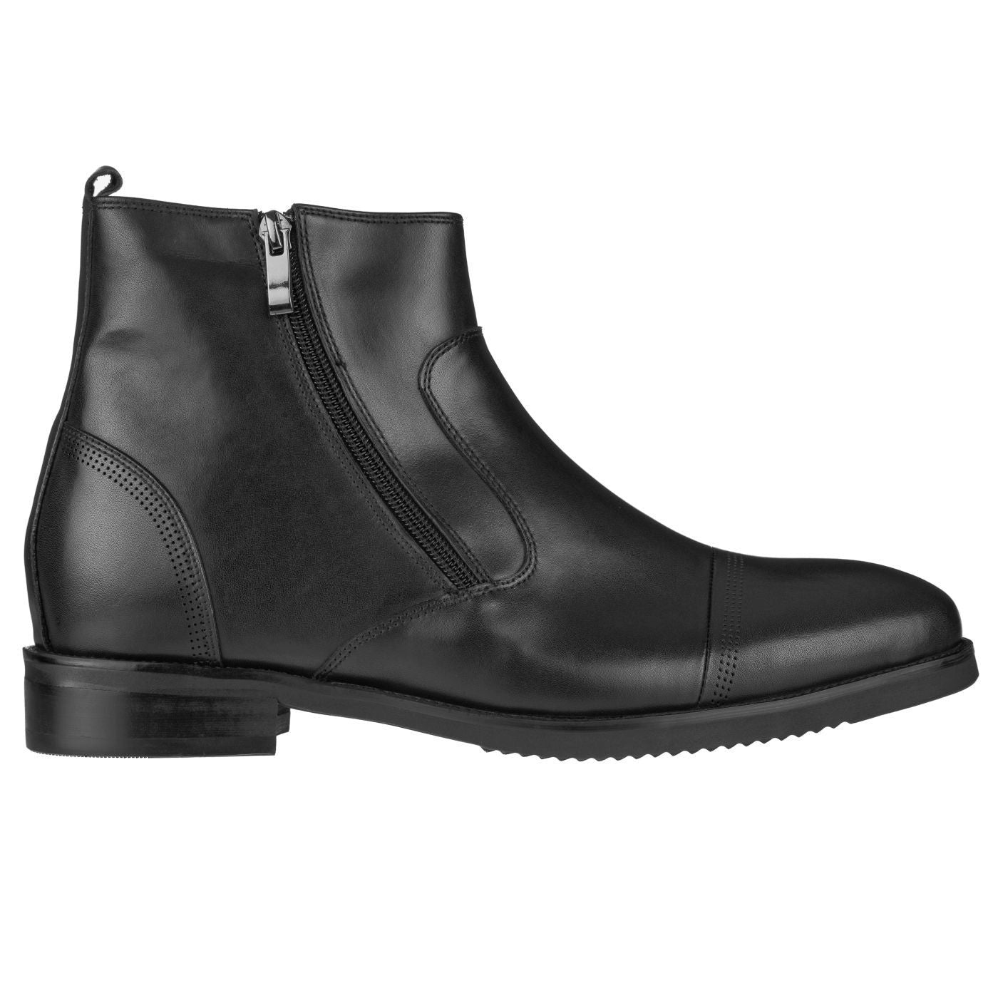 CALTO - S28001 - 3.2 Inches Taller (Black) - Lightweight - Zipper Boots - Triathlete Store
