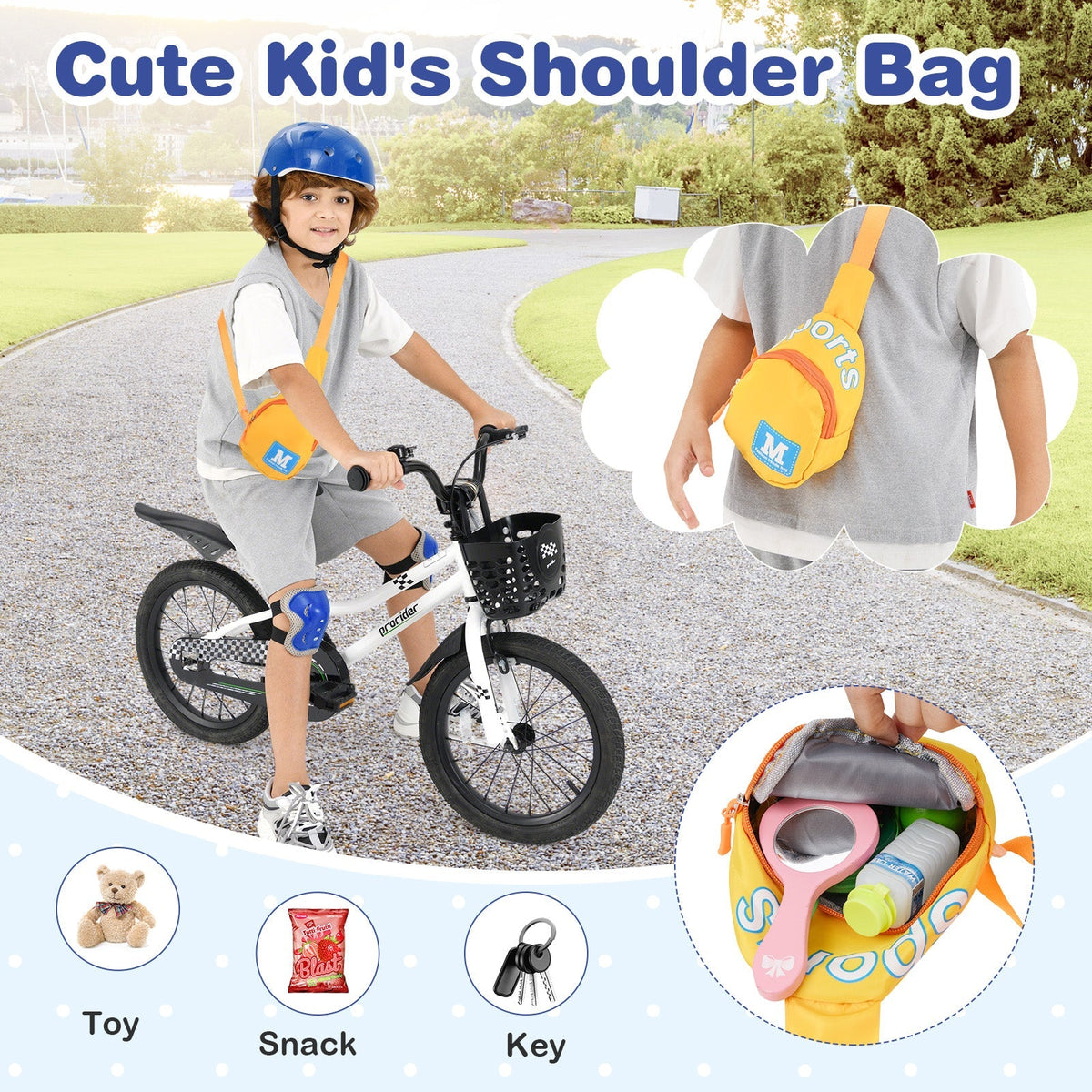 16 Inch Kids Bike Navy with Helmet Protective Set