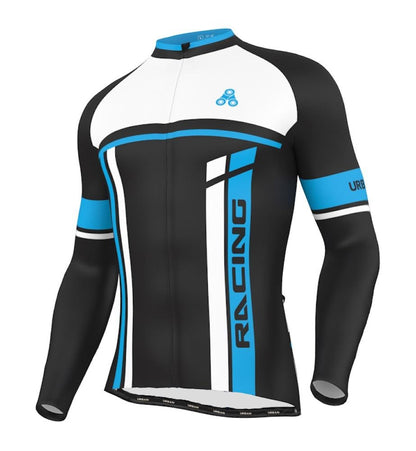 Urban Cycling Blue Thermal Winter Fleece Jersey Bib Tights – Insulated Cold-Weather Cycling Performance