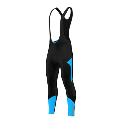 Urban Cycling Blue Thermal Winter Fleece Jersey Bib Tights – Insulated Cold-Weather Cycling Performance