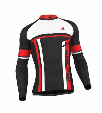 Urban Cycling Red Thermal Winter Fleece Jersey Bib Tights – Insulated Cold-Weather Cycling Performance