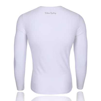 Men's Mesh Base Layer - White Long Sleeve Cycling Undershirt