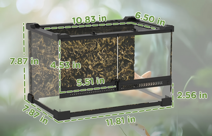 10L (2.6 Gallon) Glass Vivarium with Rock Background