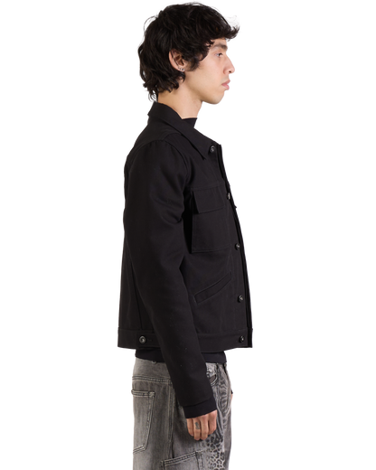 BLACK UTILITY WORK JACKET