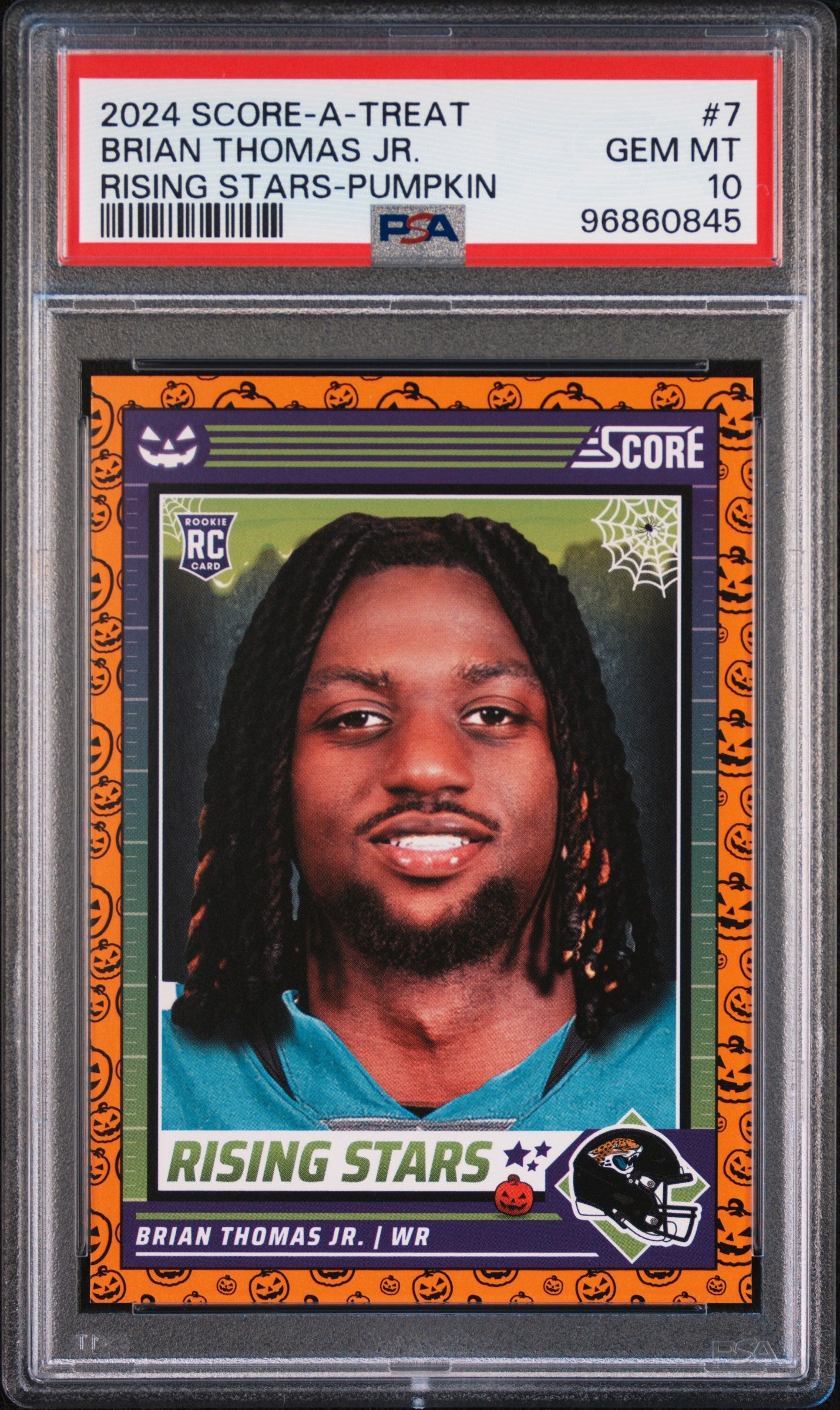 Graded 2024 Panini Score-A-Treat Brian Thomas Jr #7 Rising Stars Pumpkin Rookie RC Football Card PSA 10 Gem Mint
