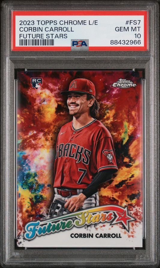 Graded 2023 Topps Chrome Logofractor Edition Corbin Carroll #FS7 Rookie RC Baseball Card PSA 10 Gem Mint