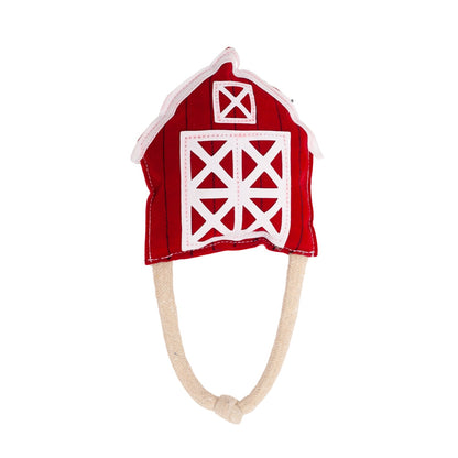 Country Living Faux Leather Red Barn Dog Chew Toy – Safe, Long-Lasting, and Non-Toxic