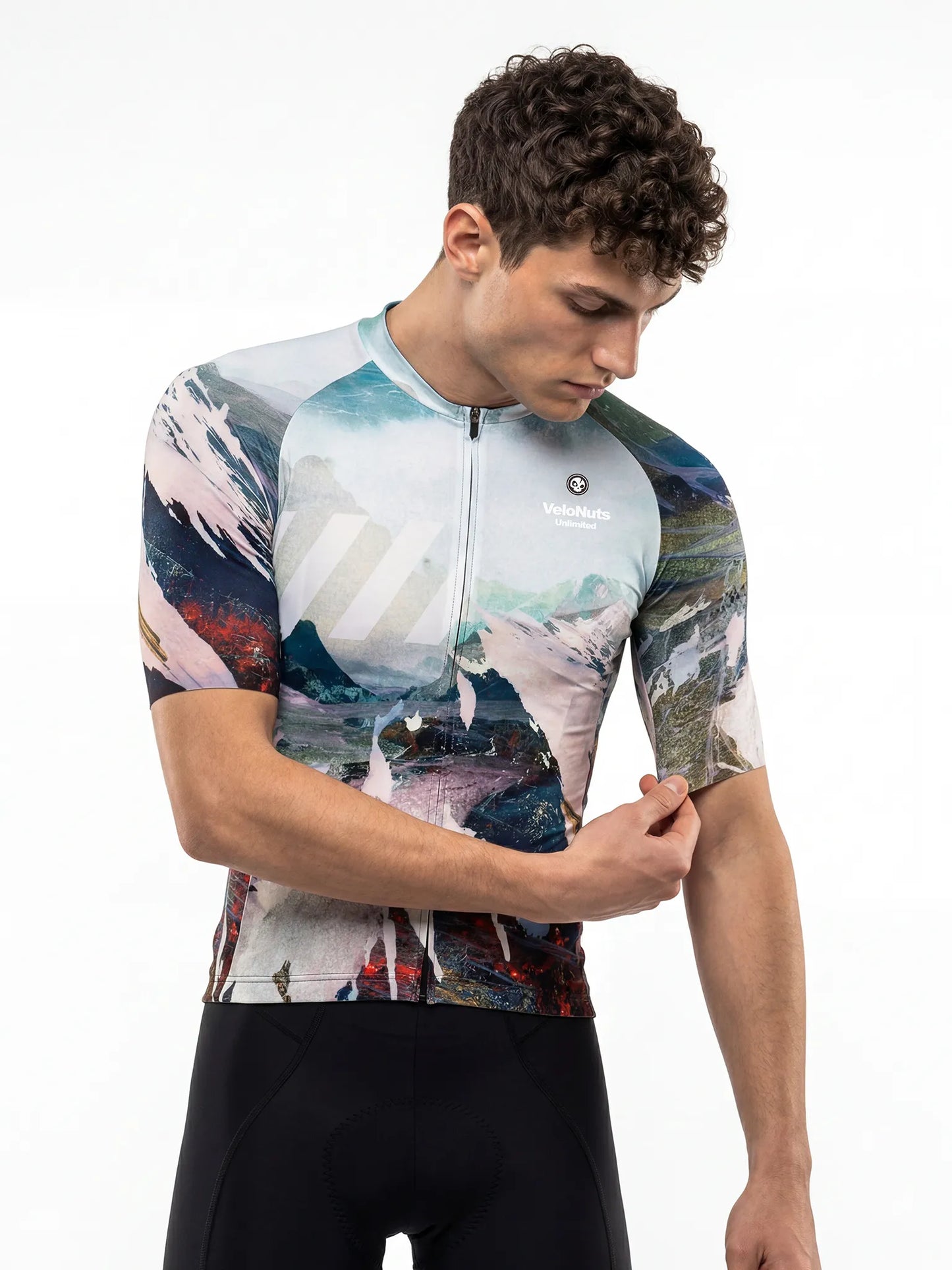 Men's Cycling Jersey-Alpine Fracture