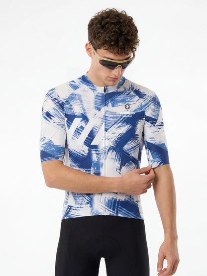 Men's Cycling Jersey-Cobalt Strokes