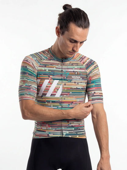Men's Cycling Jersey-Confetti Stripe