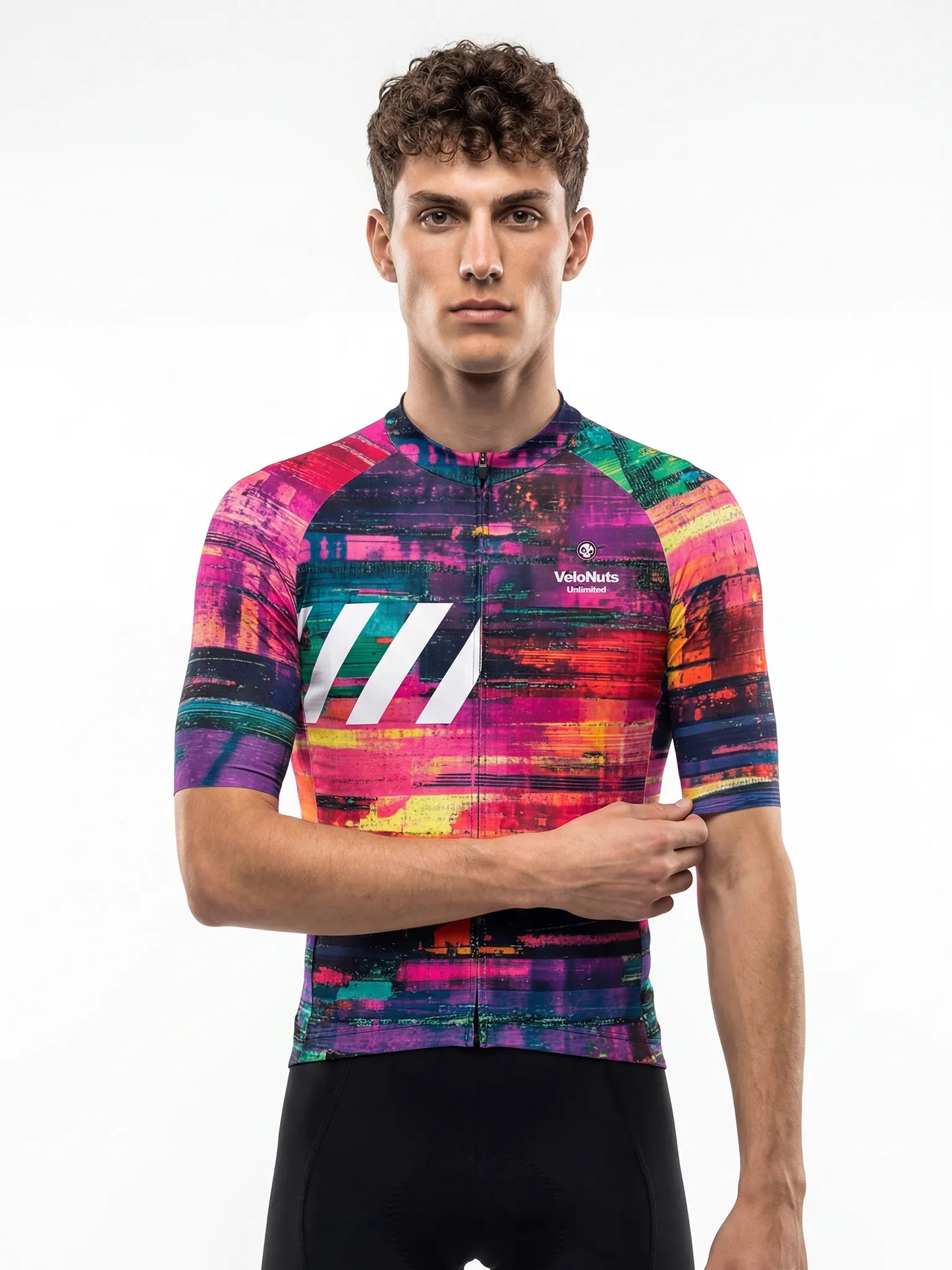 Men's Cycling Jersey-Neon Glitch