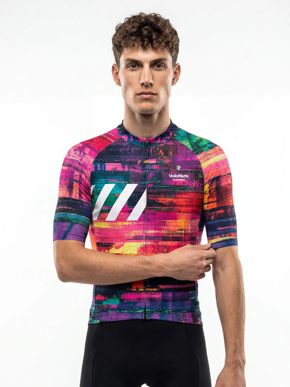 Men's Cycling Jersey-Neon Glitch
