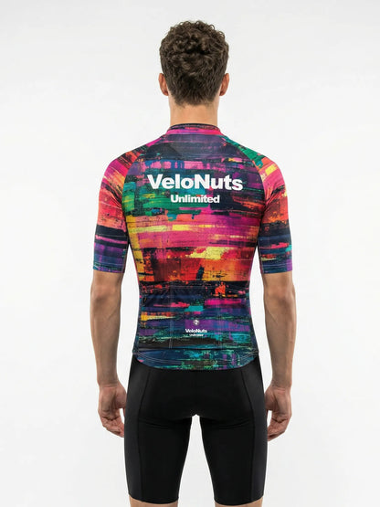 Men's Cycling Jersey-Neon Glitch