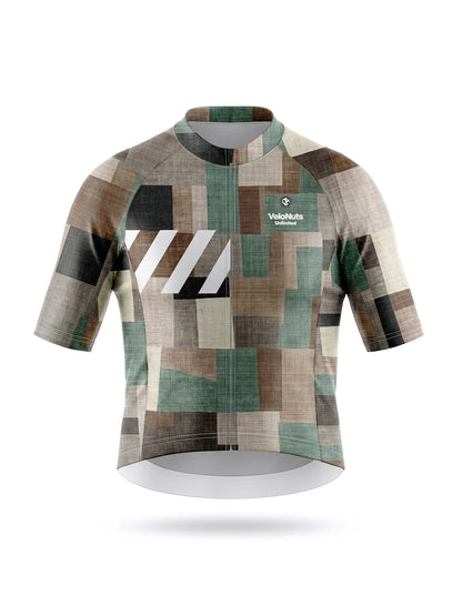 Men's Cycling Jersey-Linen Patchwork