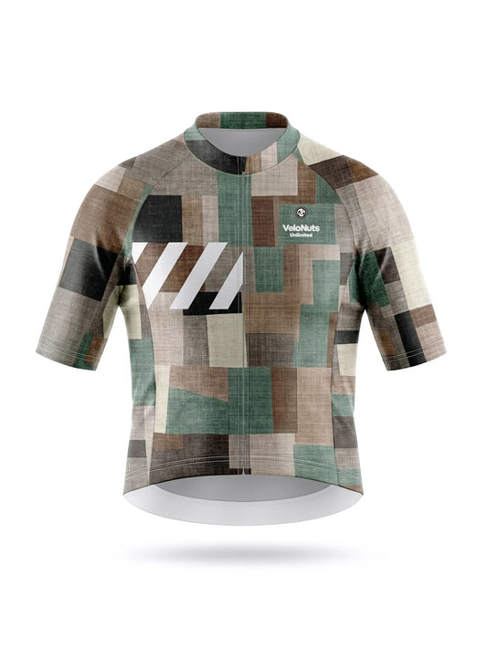 Men's Cycling Jersey-Linen Patchwork