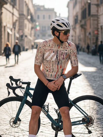 Men's Cycling Jersey-Magenta Noise