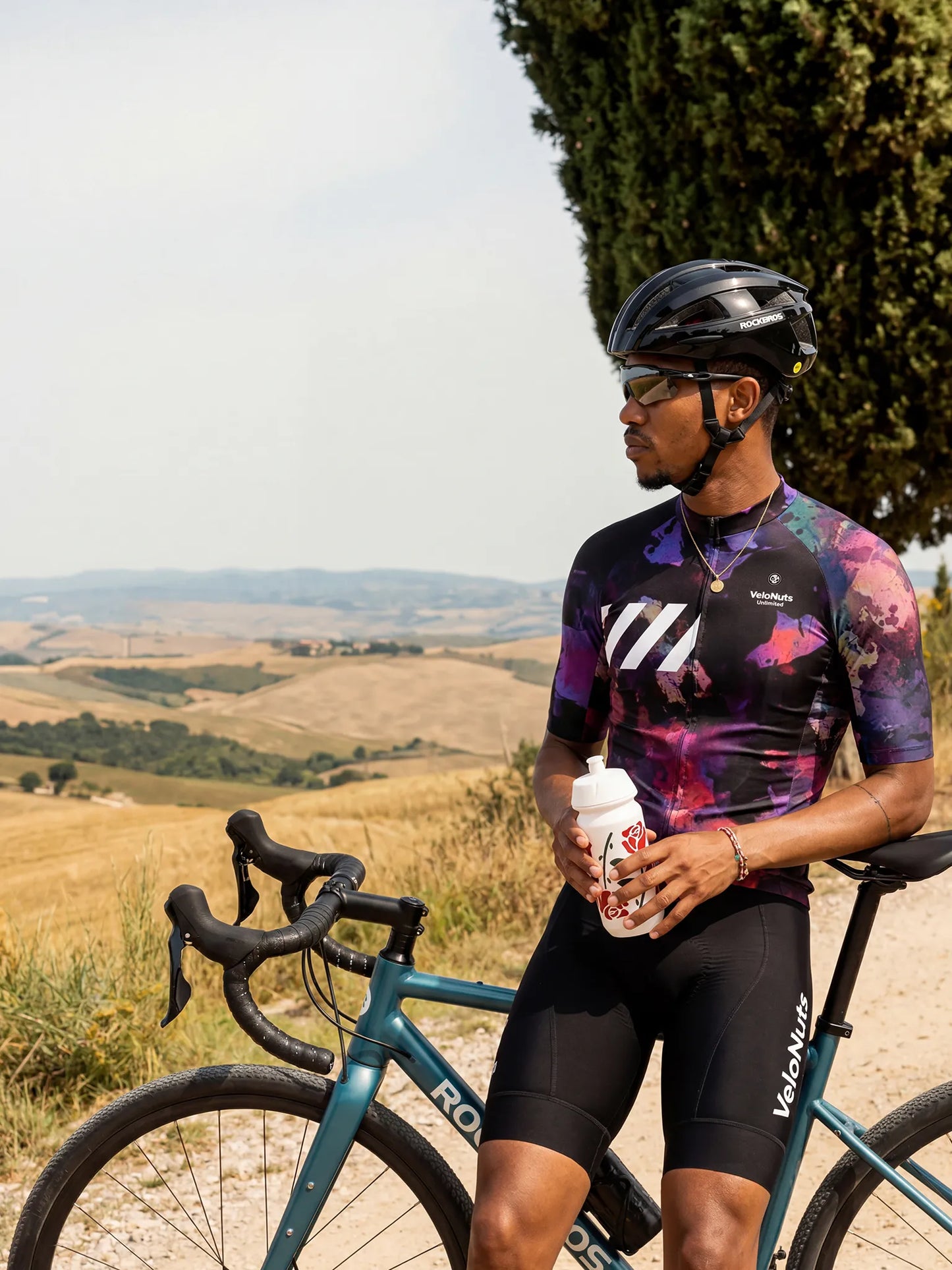 Men's Cycling Jersey-Midnight Petals